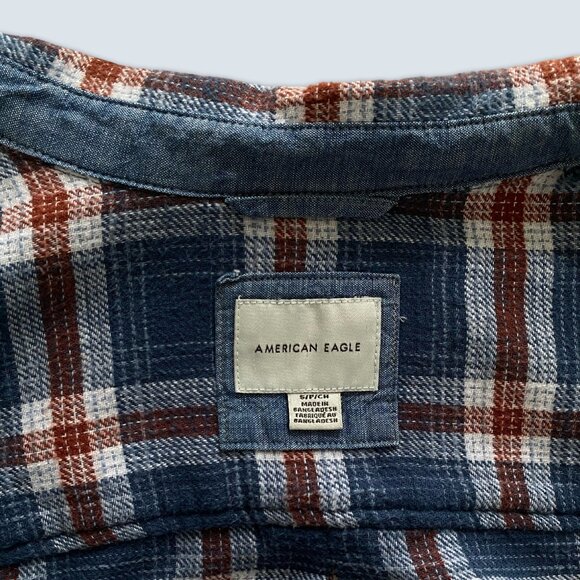 American Eagle Plaid Flannel Long Sleeve Top - Picture 2 of 5
